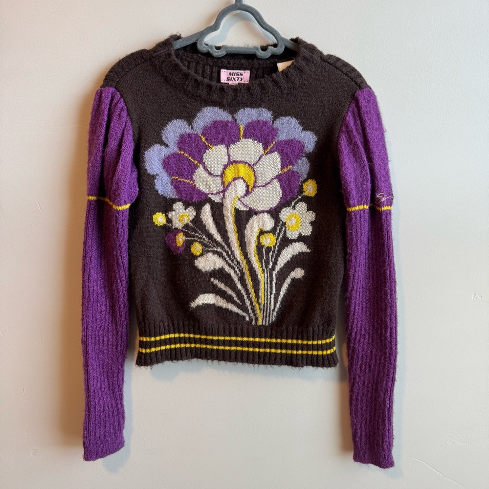 Girls Miss Sixty Floral Sweater
